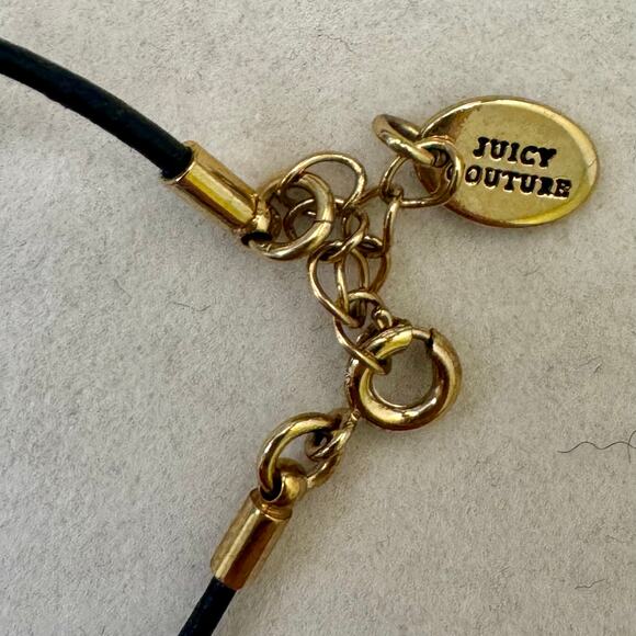 VTG Juicy Couture Giraffe Mini Charm Cord Bracelet Gold Tone - Picture 5 of 8